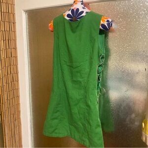 Green Sleeveless Dress with Side Rings